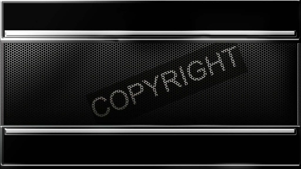Fondo negro con la palabra "Copyright" en un lugar destacado.
